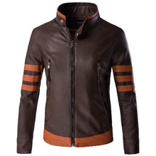 Load image into Gallery viewer, High-end brand men's zipper leather jacket Wolverine casual PU leather locomotive coat Logan bomber jacket slim coat size M-5XL