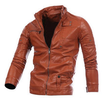 Load image into Gallery viewer, MoneRffi New Men's Leather Jackets Motorcycle PU Jacket Male Autumn Casual Leather Coats Slim Fit Mens Brand Clothing 2019 Coat