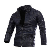 Load image into Gallery viewer, MoneRffi New Men's Leather Jackets Motorcycle PU Jacket Male Autumn Casual Leather Coats Slim Fit Mens Brand Clothing 2019 Coat